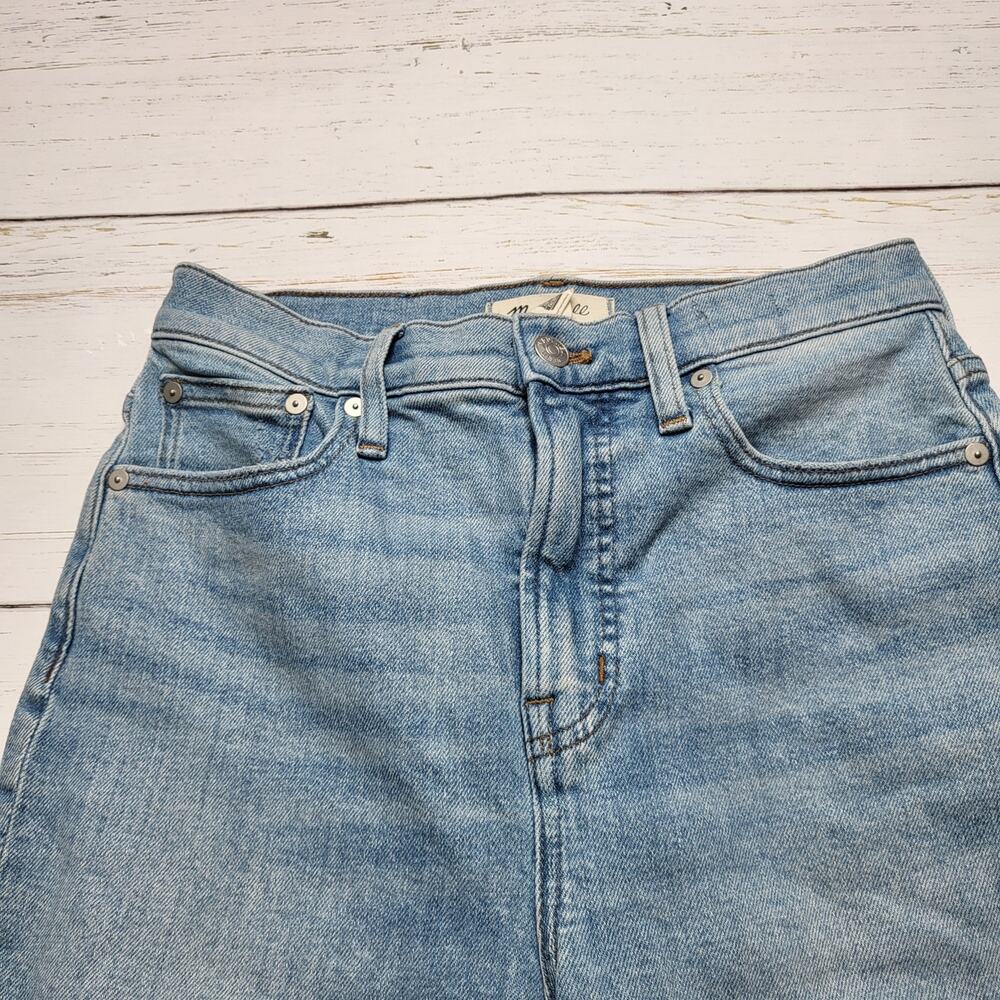 Madewell Petite Perfect Vintage Jeans Worn In Ripped Distressed Raw Hem 26P - Picture 5 of 12